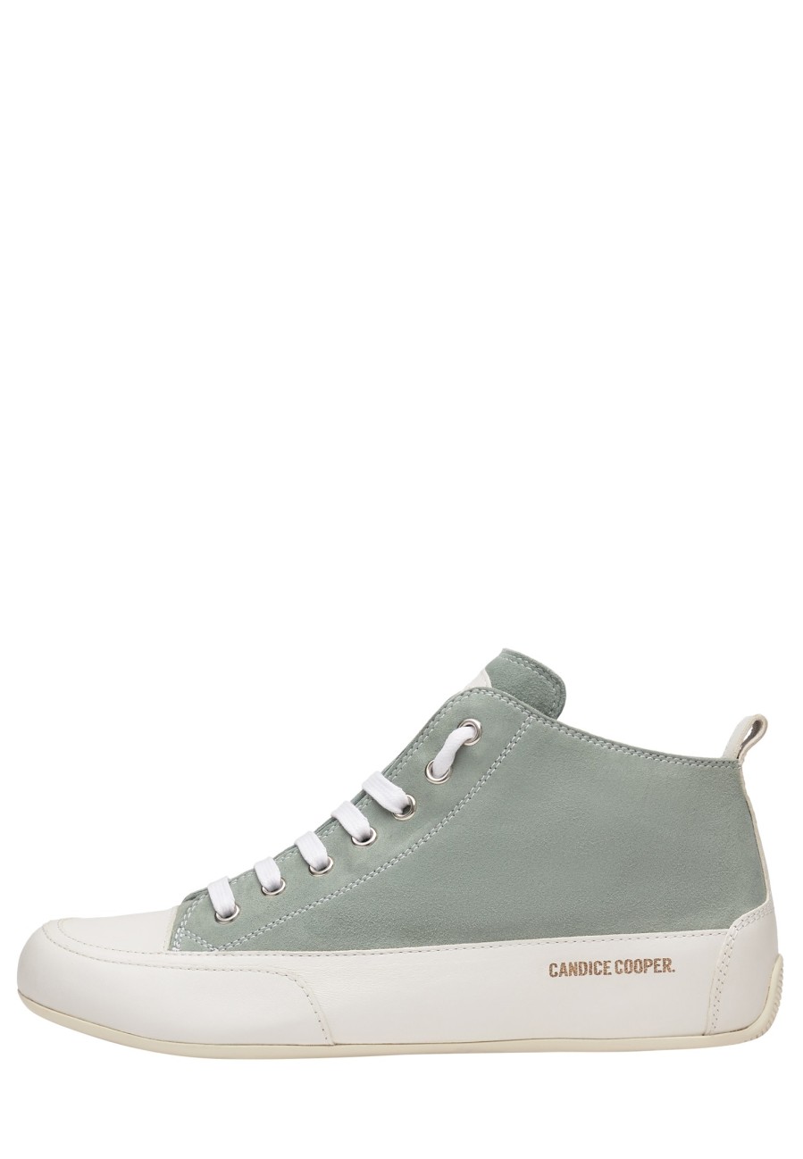 Women Candice Cooper | Suede And Leather Ankle Sneakers Green -Mid S