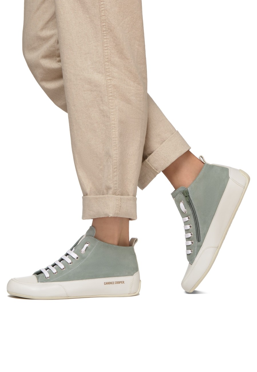 Women Candice Cooper | Suede And Leather Ankle Sneakers Green -Mid S