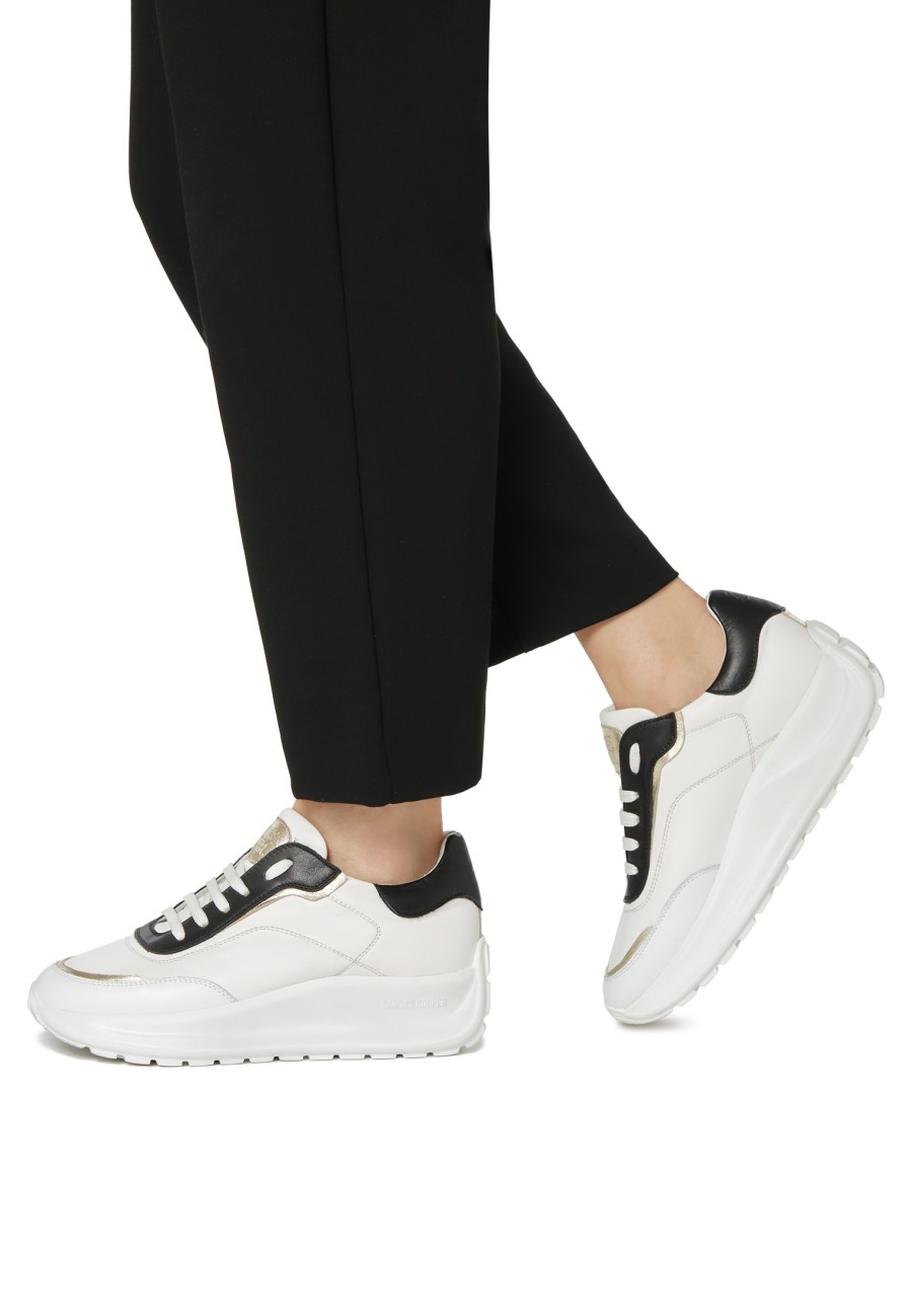 Women Candice Cooper | Spark 010 - Leather Sneakers - White-Black