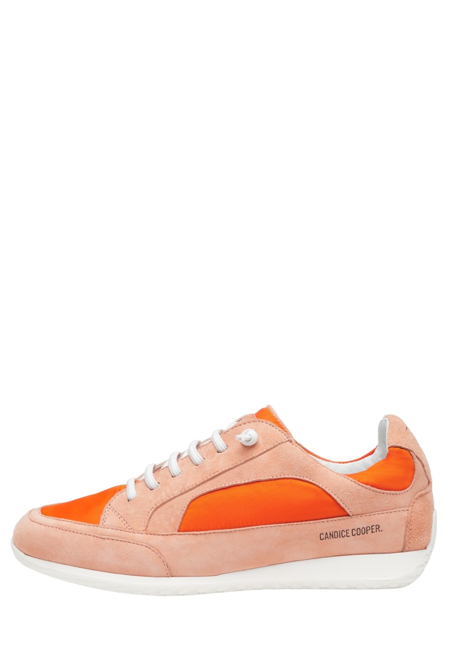 Women Candice Cooper | Runlo Flash - Suede And Technical Fabric Sneakers - Orange