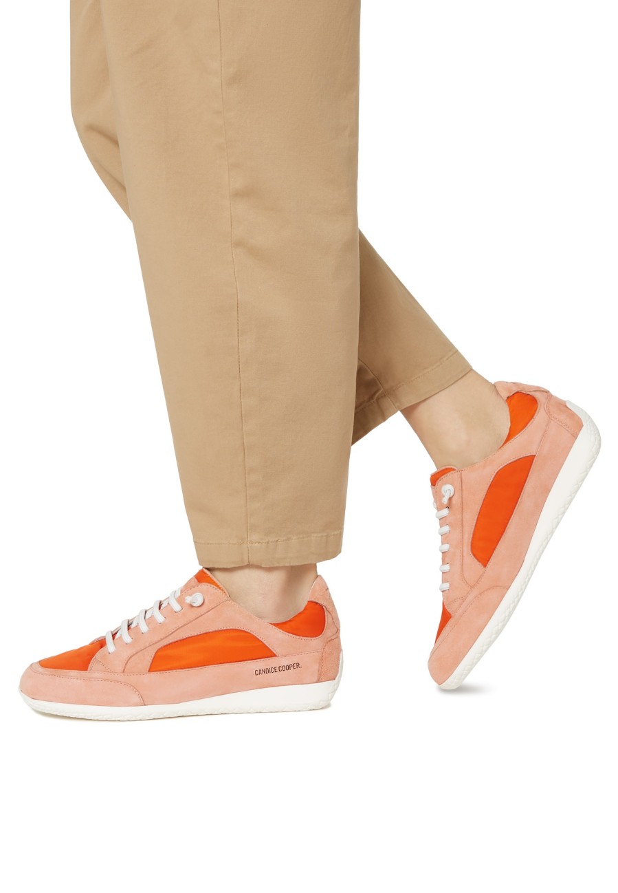 Women Candice Cooper | Runlo Flash - Suede And Technical Fabric Sneakers - Orange