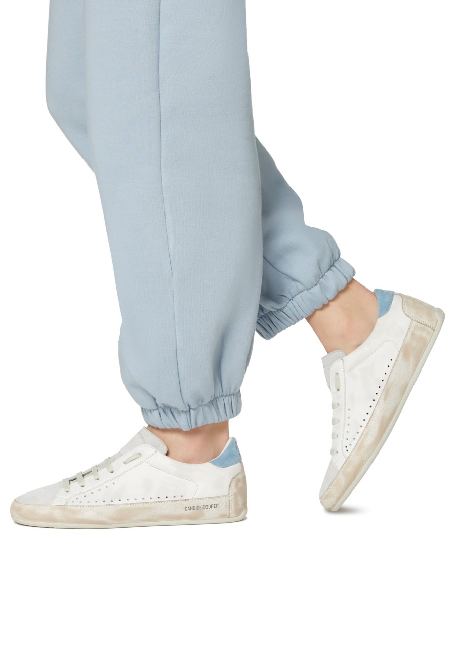 Women Candice Cooper | Dafne - Leather And Suede Sneakers - White-Light Blue