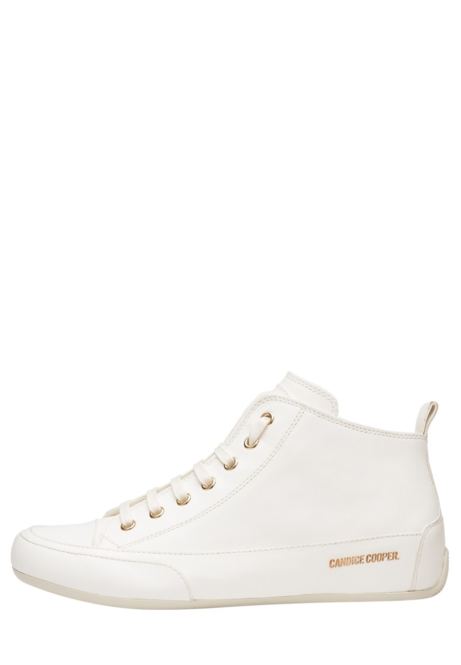 Women Candice Cooper | Leather Ankle Sneakers White -Mid S