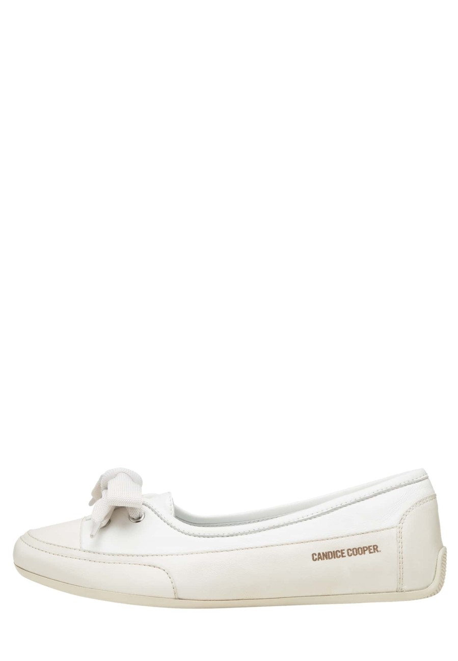 Men Candice Cooper | Candy Bow - Buffed Leather Ballet Flats - White