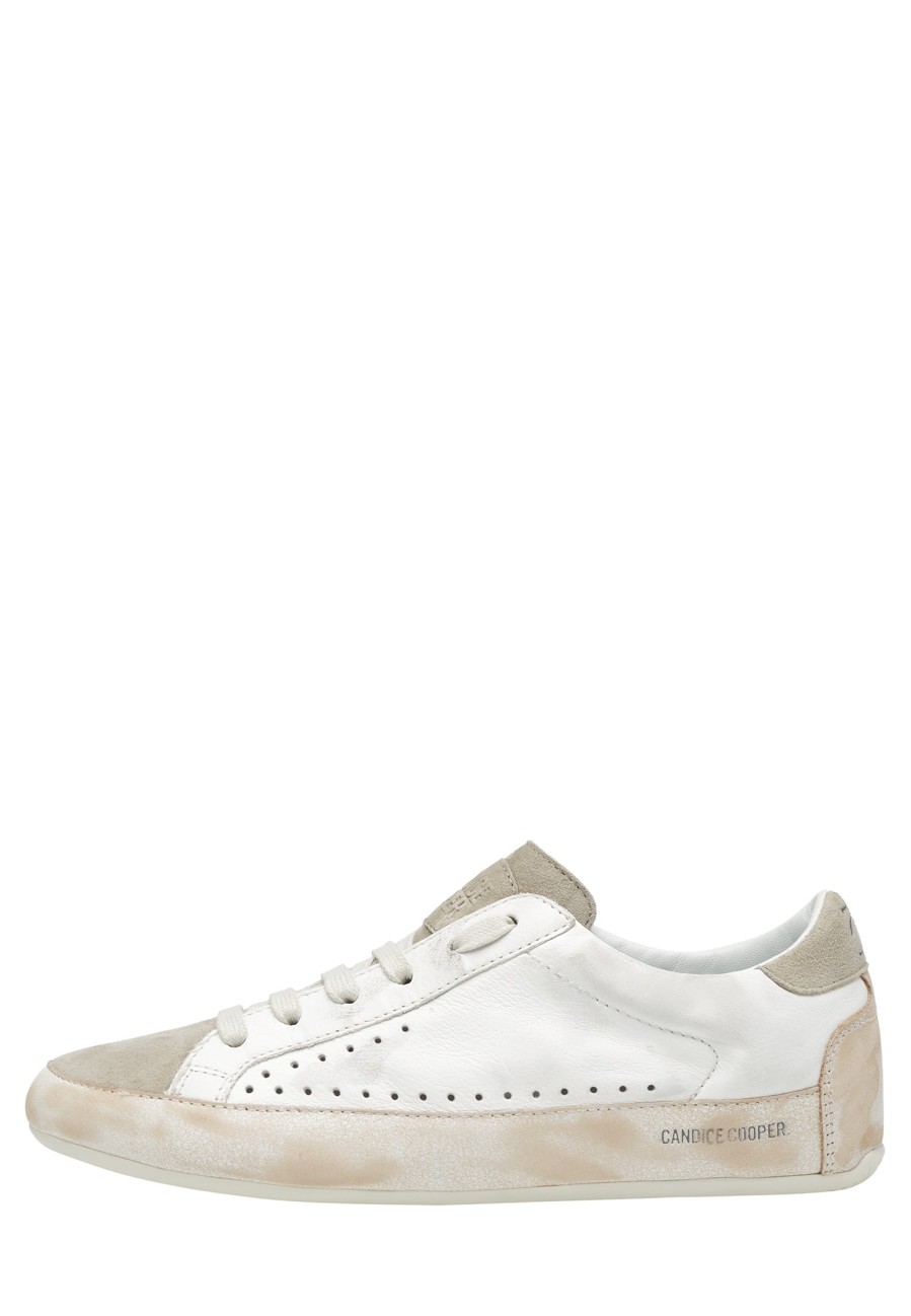 Women Candice Cooper | Dafne - Leather And Suede Sneakers - White-Grey