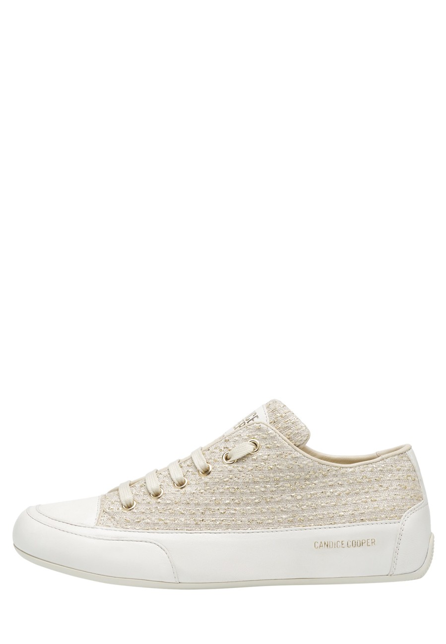 Women Candice Cooper | Rock Fabric - Buffed Leather And Fabric Sneakers - Beige