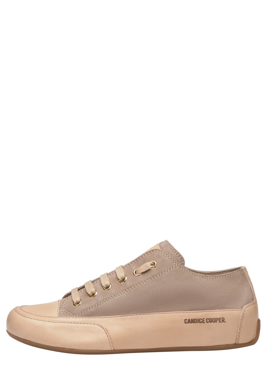 Women Candice Cooper | Buffed Leather And Suede Sneakers Light Grey -Rock S