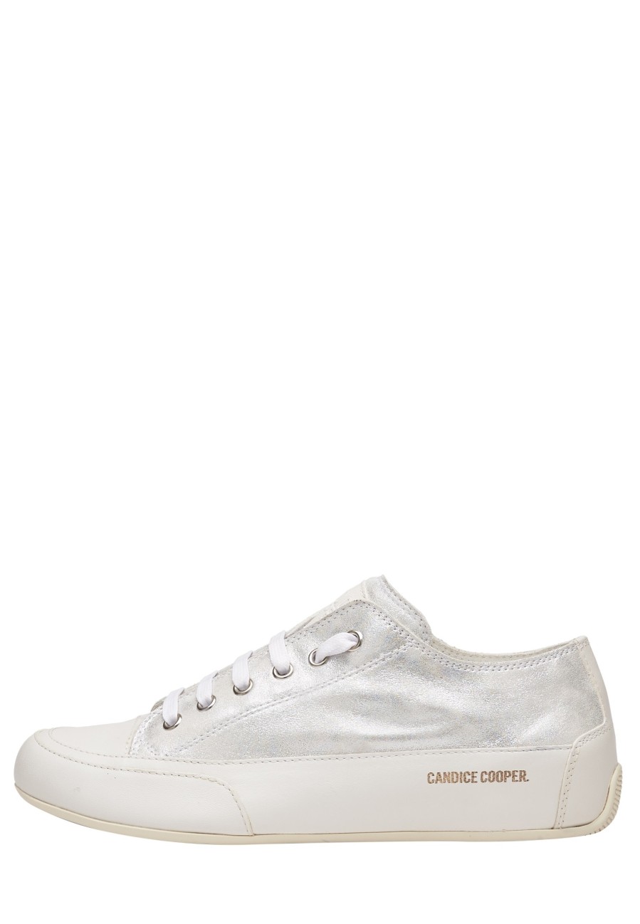 Women Candice Cooper | Fade-Effect Leather Sneakers Silver -Rock S