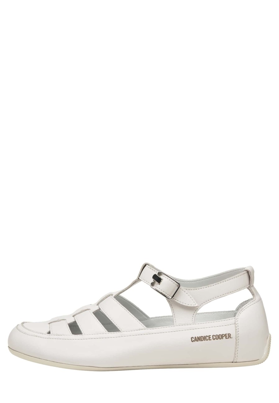 Women Candice Cooper | Rock T-Bar - Leather Sandals - White