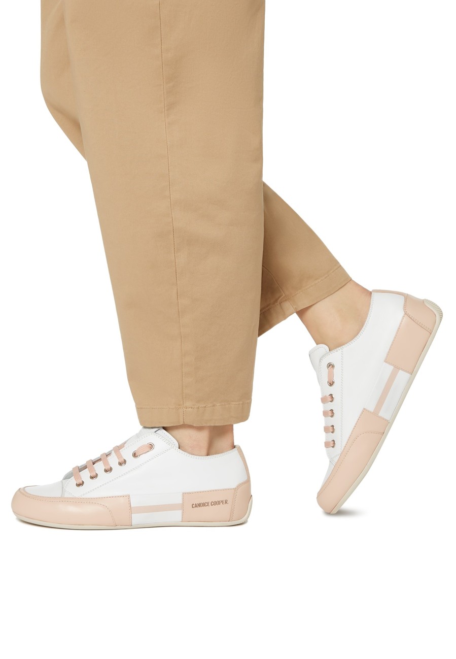 Women Candice Cooper | Rock Patch S - Leather Sneakers - White-Pink