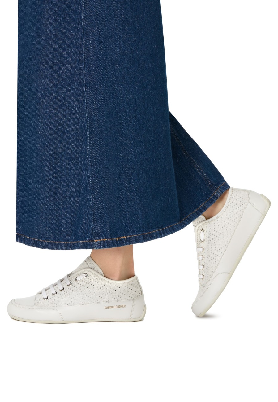 Women Candice Cooper | Rock Piping Zig - Leather Sneakers - White