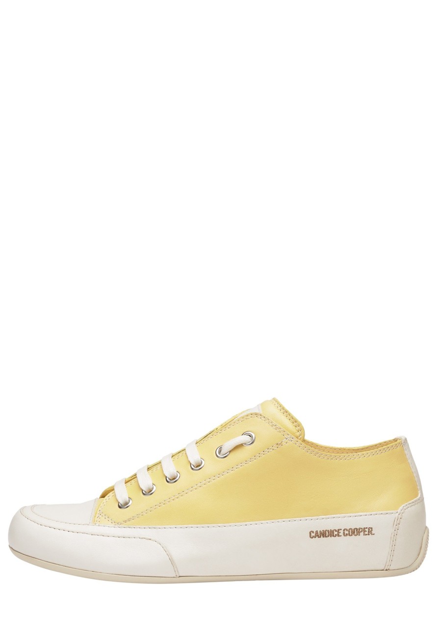 Women Candice Cooper | Buffed Leather Sneakers Yellow -Rock S