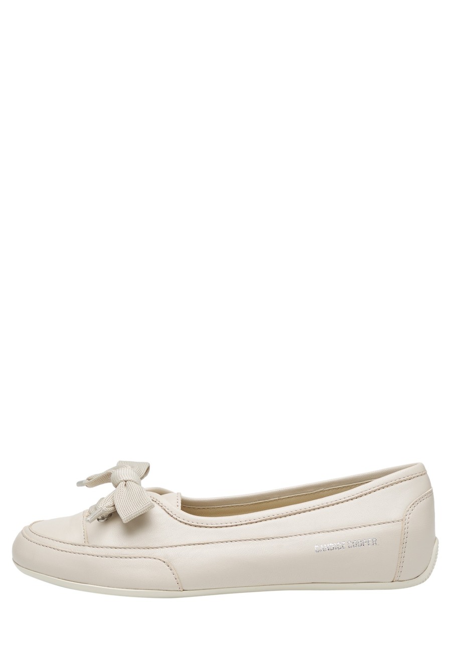 Men Candice Cooper | Candy Bow - Leather Ballet Flats - White