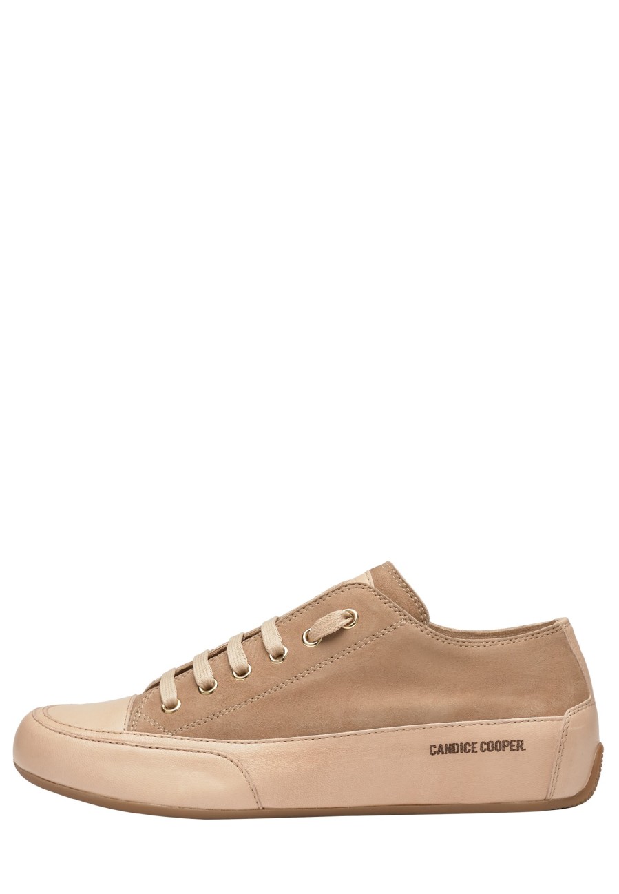 Women Candice Cooper | Buffed Leather And Suede Sneakers Light Brown -Rock S