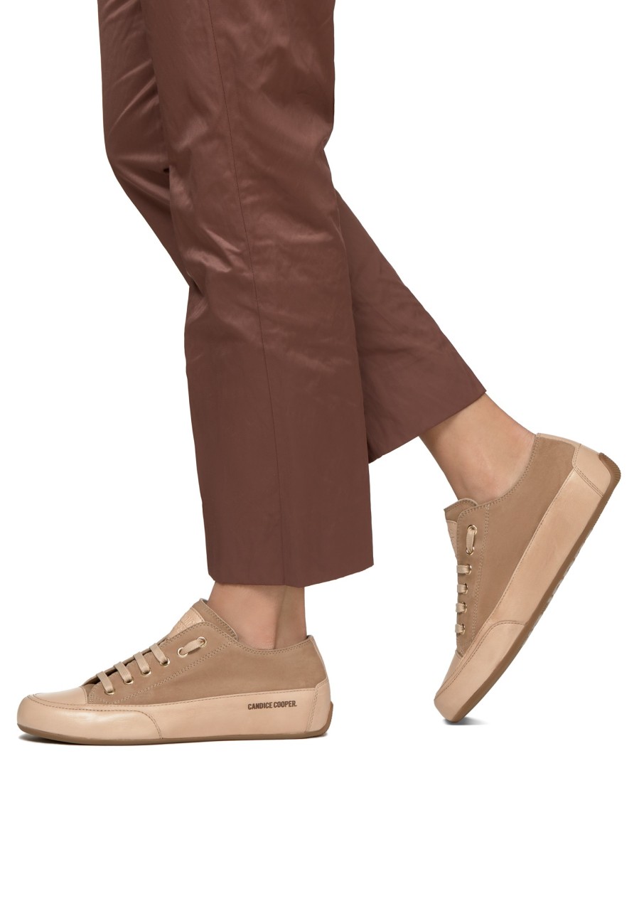 Women Candice Cooper | Buffed Leather And Suede Sneakers Light Brown -Rock S