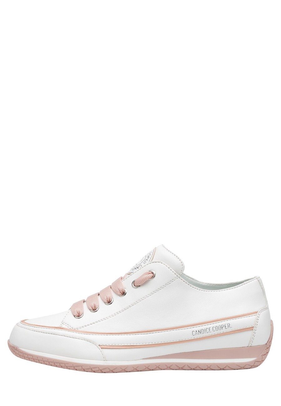 Women Candice Cooper | Janis Strip Chic S - Leather Sneakers - White-Powder Pink