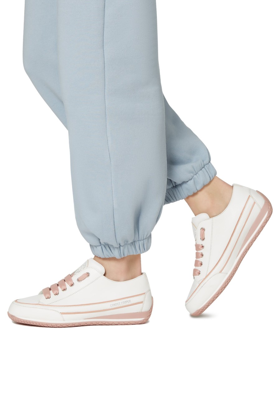 Women Candice Cooper | Janis Strip Chic S - Leather Sneakers - White-Powder Pink