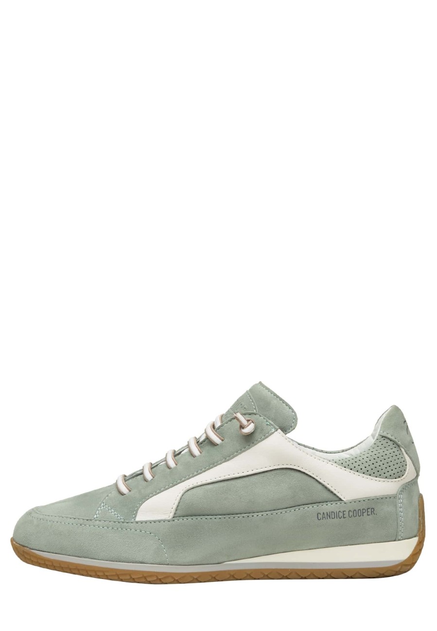 Women Candice Cooper | Leather And Suede Sneakers Green -Runlo Flash