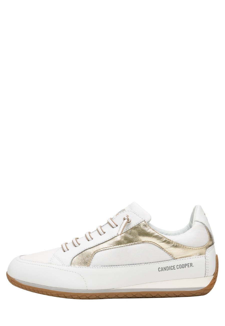 Women Candice Cooper | Leather And Technical Fabric Sneakers White-Platinum -Runlo Flash