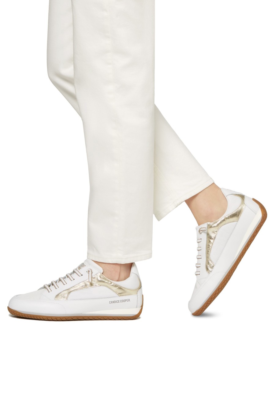 Women Candice Cooper | Leather And Technical Fabric Sneakers White-Platinum -Runlo Flash