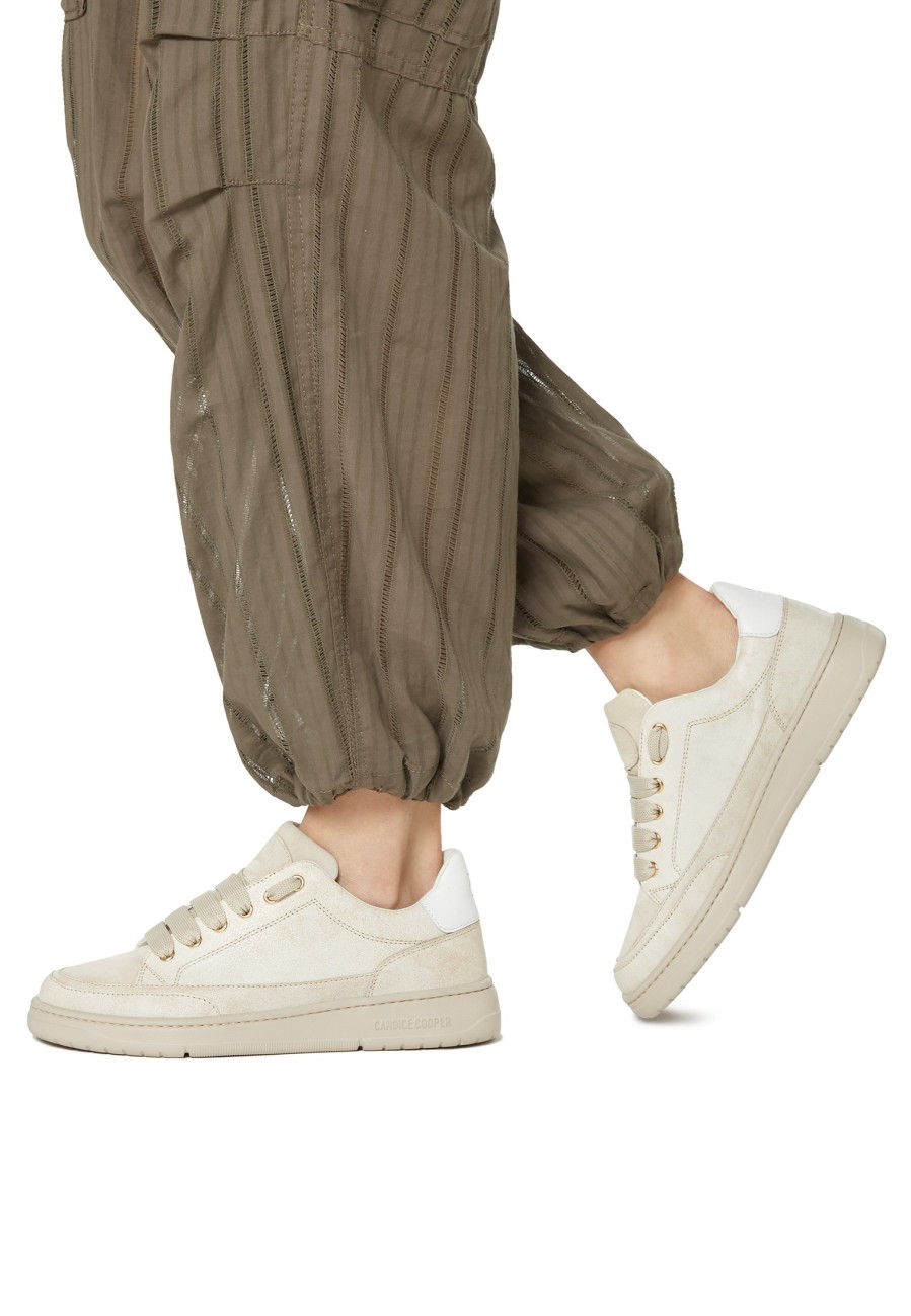 Men Candice Cooper | Velanie Chic - Leather And Suede Sneakers - Beige-White