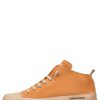 Women Candice Cooper | Buffed Leather And Suede Ankle Sneakers Orange -Mid S