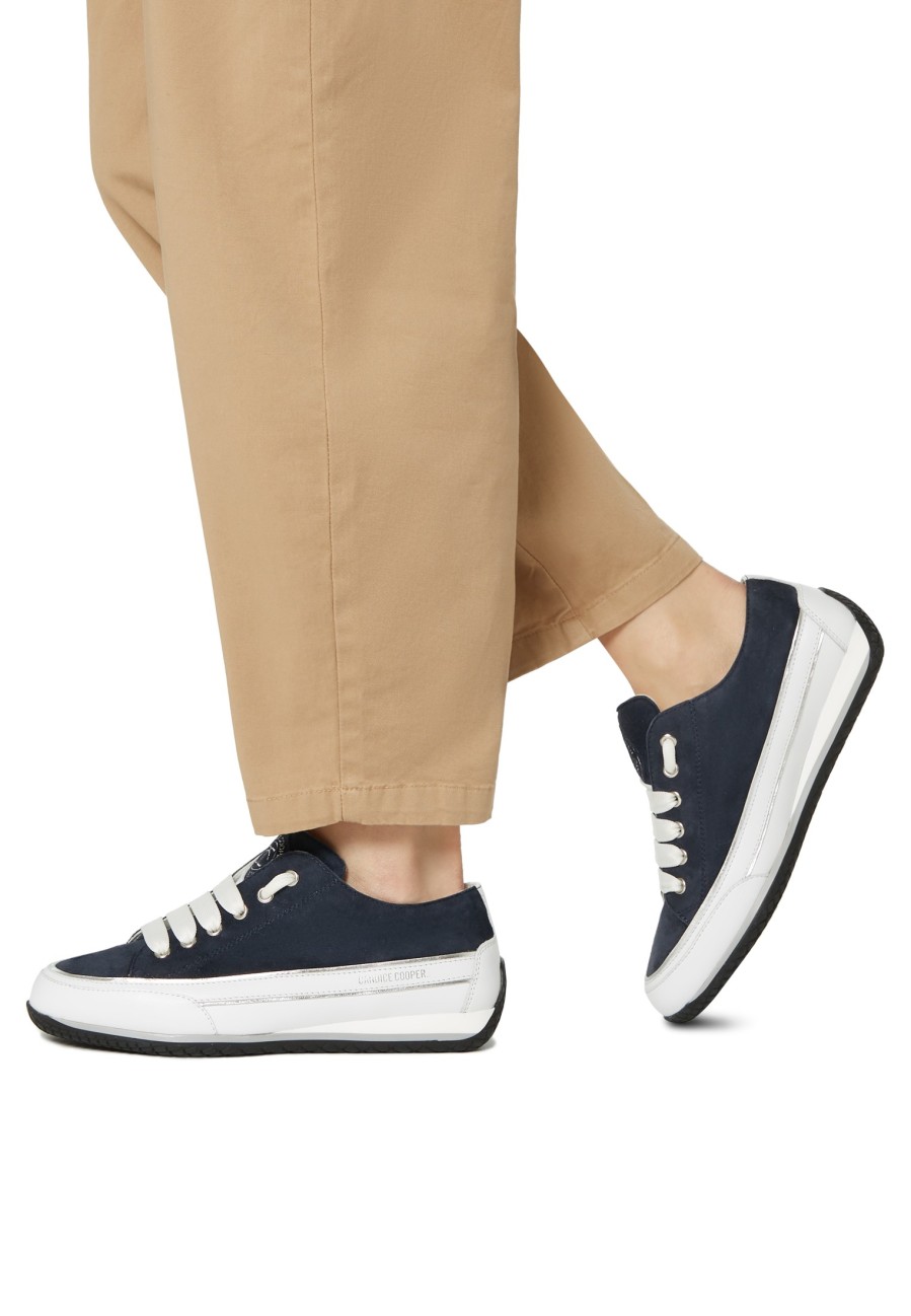 Women Candice Cooper | Janis Strip Chic S - Suede Sneakers - White-Navy